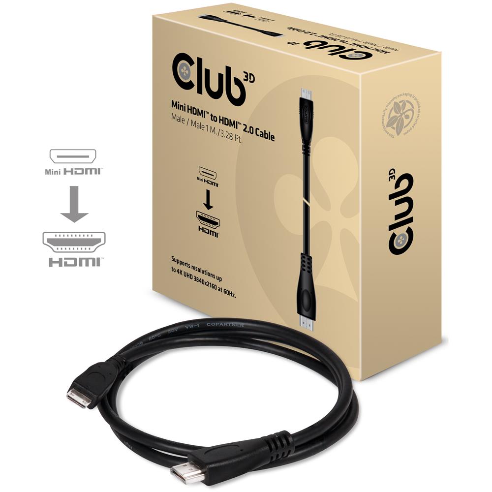 Mini HDMI™ to HDMI™ 2.0 4K60Hz Cable 1M / 3.28Ft - Foto 1