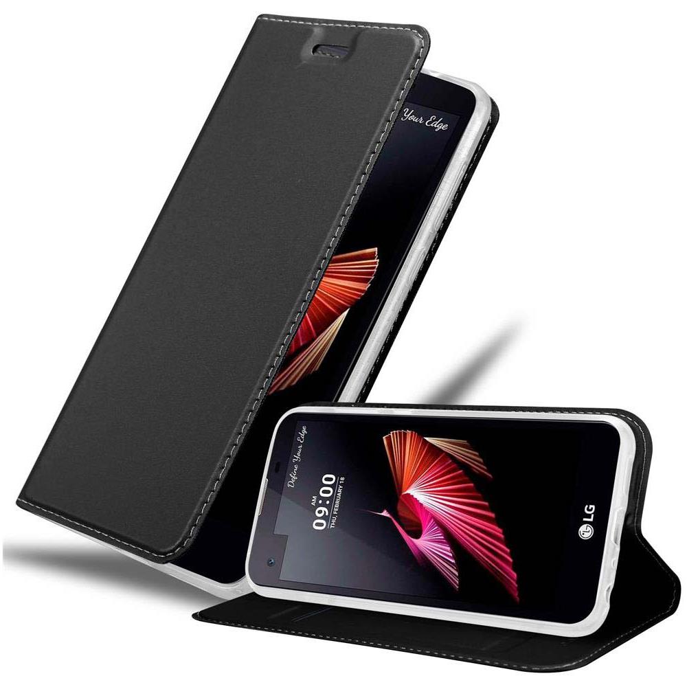 Custodia Compatibile Con Lg X Screen In Classy Nero - Coperchio Protettiva Con Chiusura Magnetica, Funzione Stand E Tasca Per Le Carte - Foto 1
