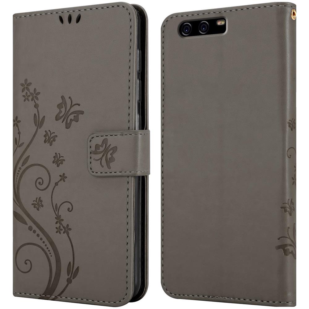 Cadorabo Custodia Compatibile Con Huawei P10 Plus In Grigio Fiore - Coperchio Protettivo In Design Floreale Con Chiusura Magnetica, Funzione Stand E Slot Per Carte - Foto 8
