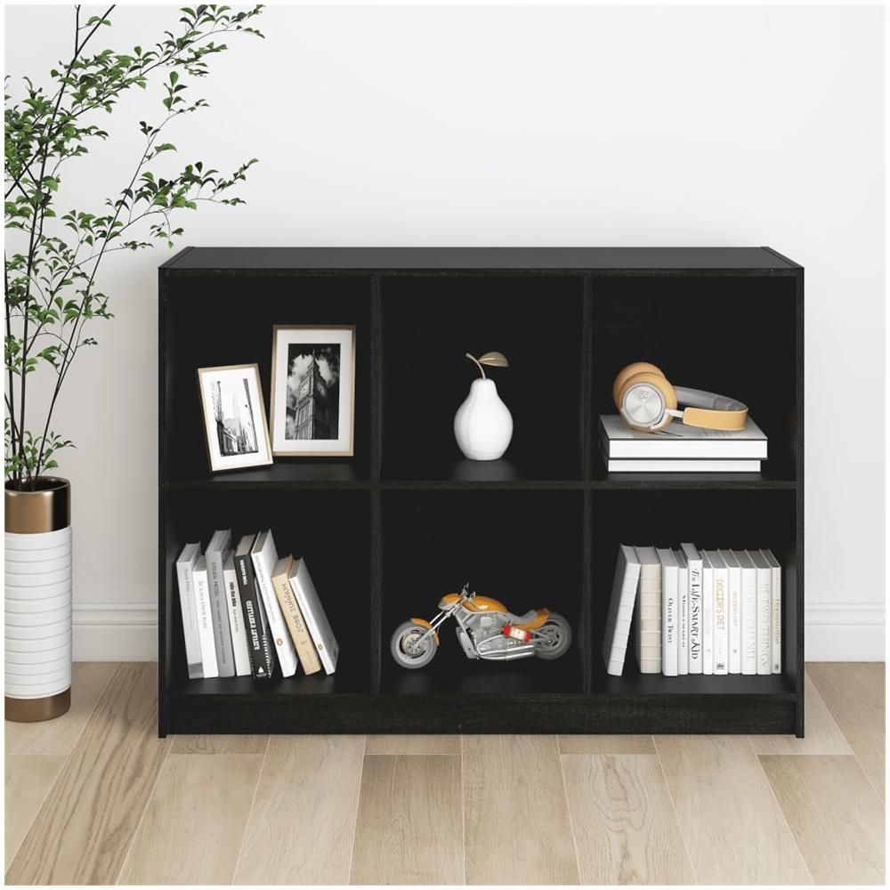 VidaXL Libreria A 3 Ripiani In Truciolato Nero - 60x30x80 Cm - Mobile Contenitore Per Libri, Piante E Oggetti Decorativi