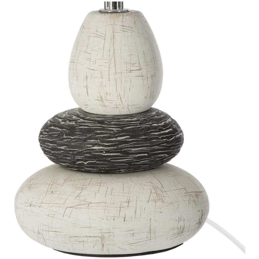 Lampada Da Tavolo Con Paralume, Ø 18 X 33 Cm, Bianco Con Base In Pietra - Foto 2