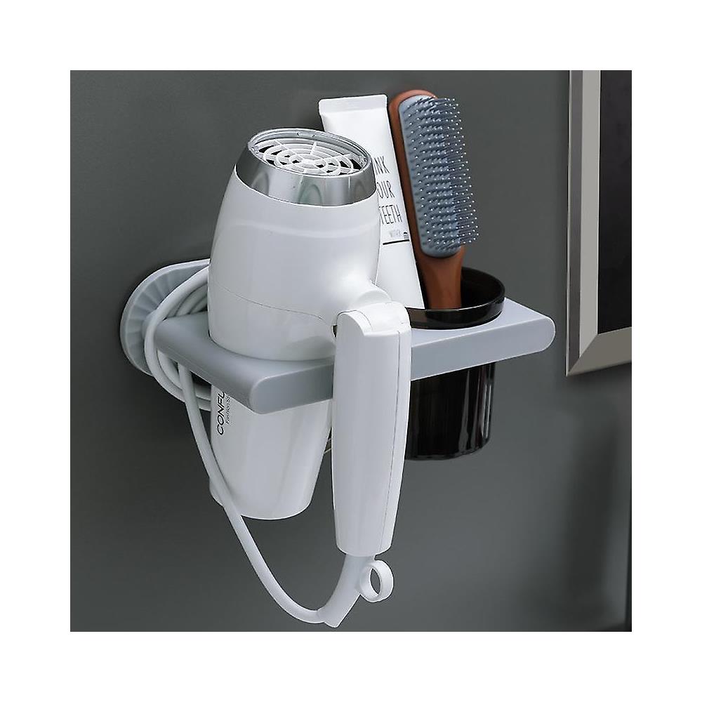 HTN Porta Dell'asciugatrice Per Capelli Supporto Montato A Parete Pugno Senza Pugno Per Bagno Jiujiuso IV10556