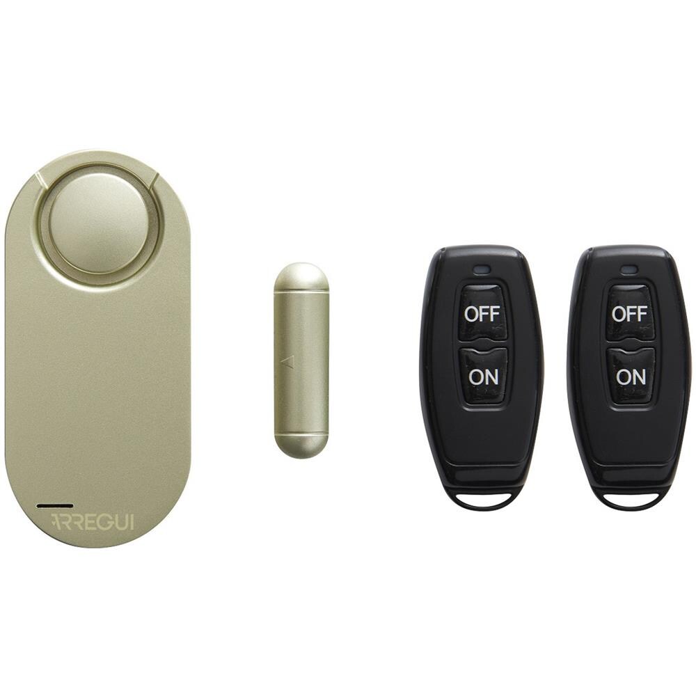 Al013 Allarme Per Casa E Abitazioni | Sensore Di Allarme Per Porte E Finestre Con 2 Telecomandi | Alarme Sonoro Wireless Con Batteria | Antifurto Porta | Dorato - Foto 2