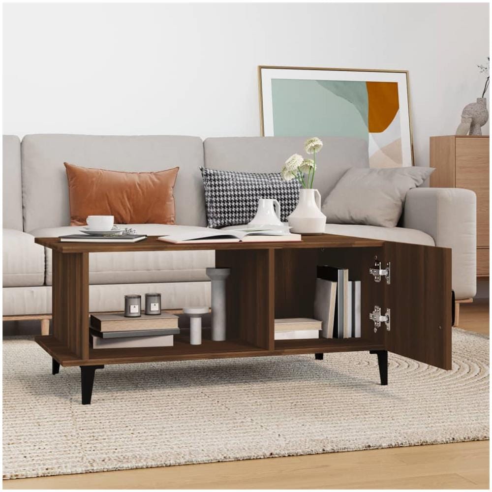 Tavolino Da Salotto Rovere Marrone 90x50x40cm Legno Multistrato - Foto 7