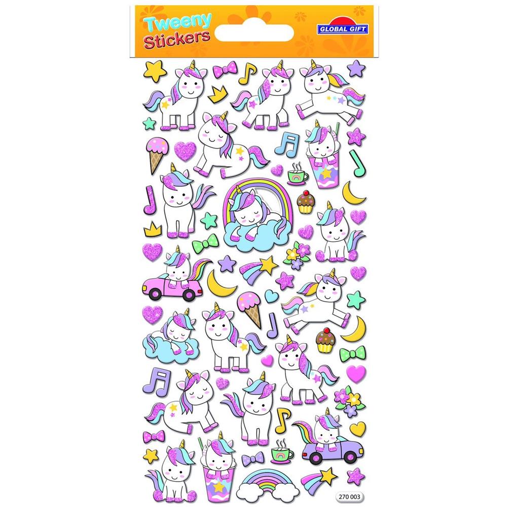 Adesivi Riutilizzabili - Schiuma - Piccoli Unicorni - Oro - Foto 1