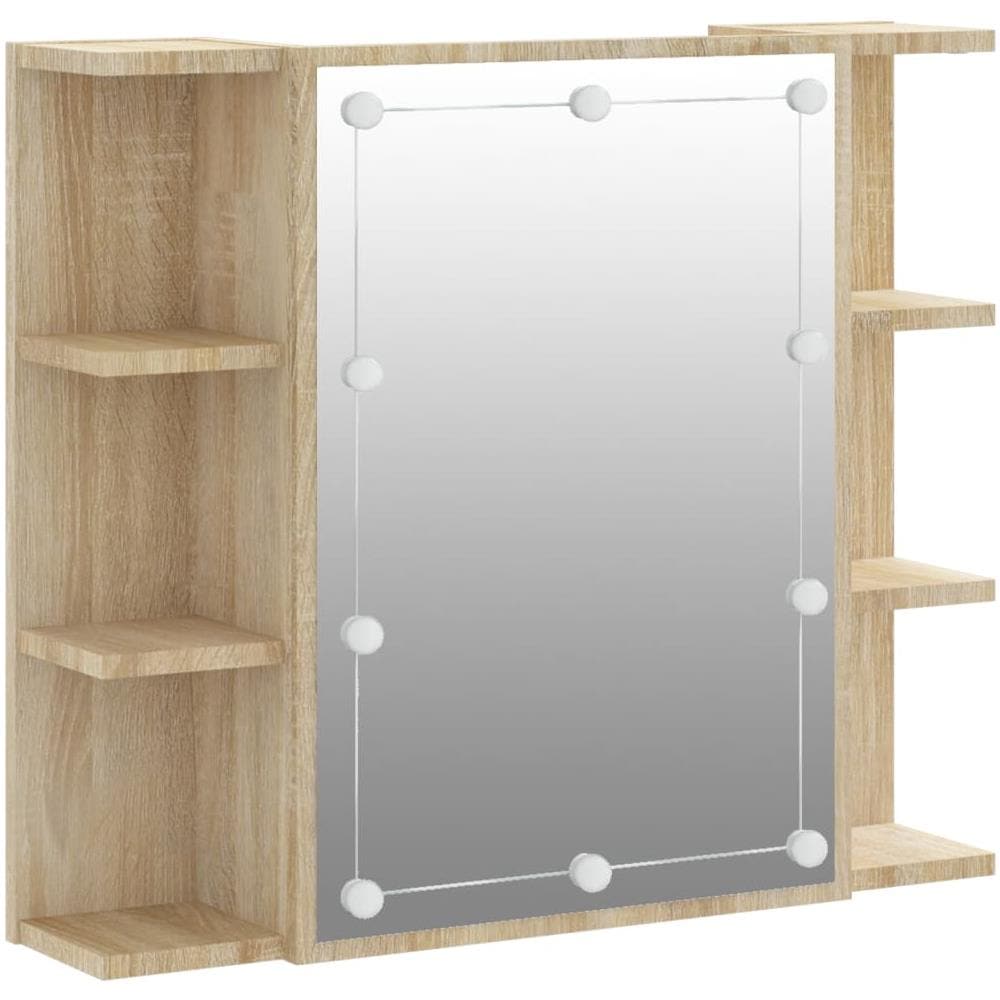 Mobile A Specchio Con Led Rovere Sonoma 70x16,5x60 Cm - Foto 2