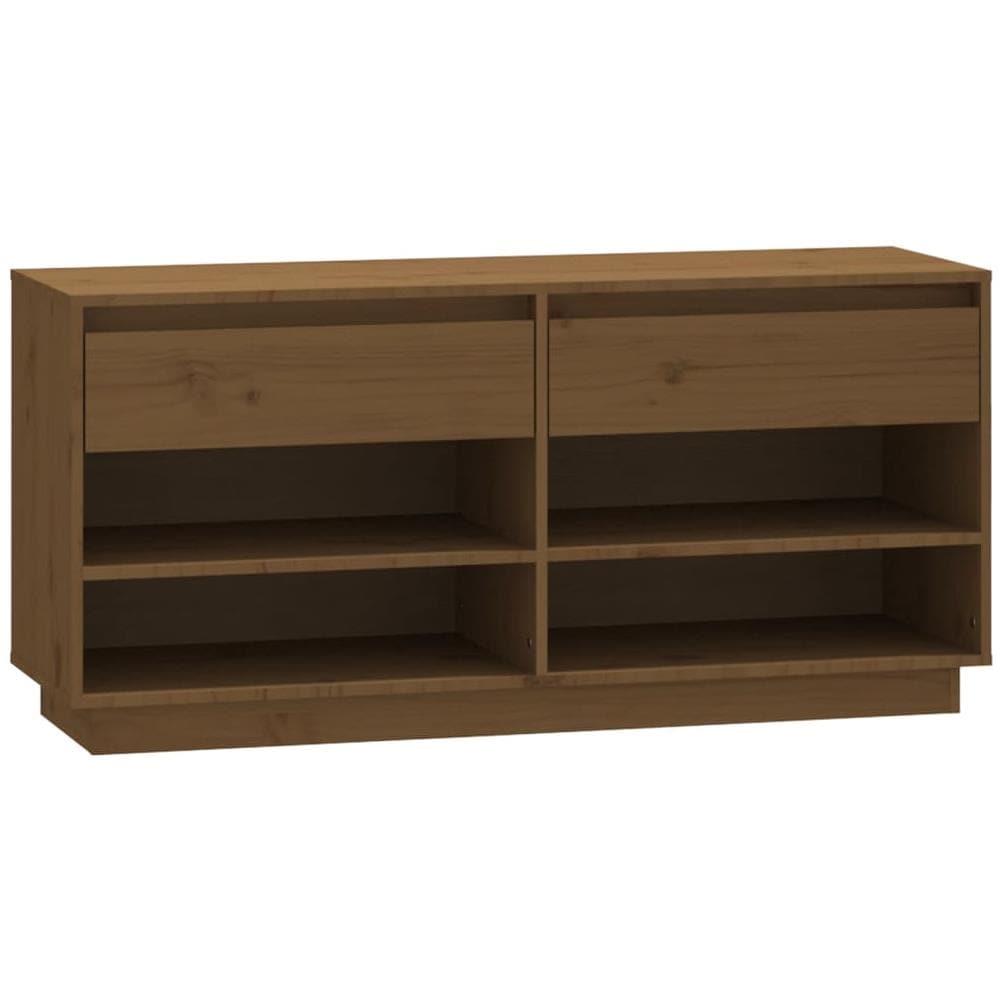 Scarpiera Miele 110x34x52 Cm In Legno Massello Di Pino - Foto 2