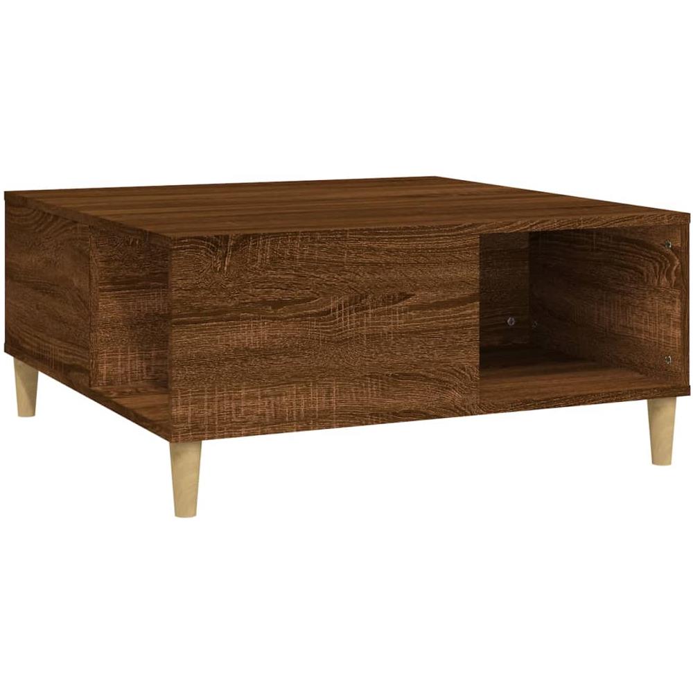 Tavolino Salotto Rovere Marrone 80x80x36,5 Cm Legno Multistrato - Foto 2