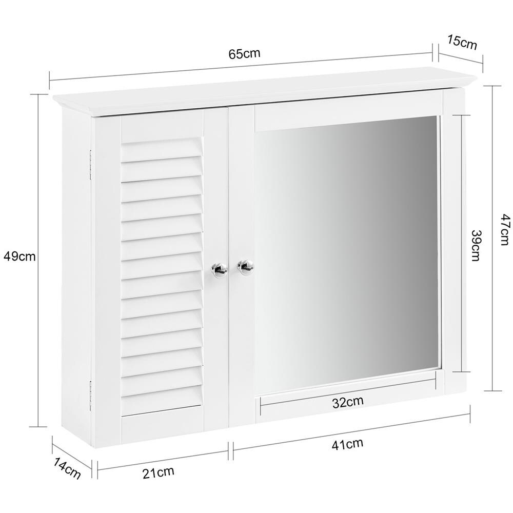 Armadietto Pensile Per Bagno O Cucina Mobiletto Bagno Pensile Bagno Pensile Cucina Mobilletto Bagno Parete Bianco Bzr55-w - Foto 2