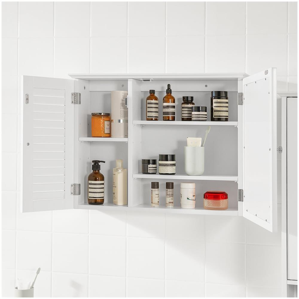 Armadietto Pensile Per Bagno O Cucina Mobiletto Bagno Pensile Bagno Pensile Cucina Mobilletto Bagno Parete Bianco Bzr55-w - Foto 7