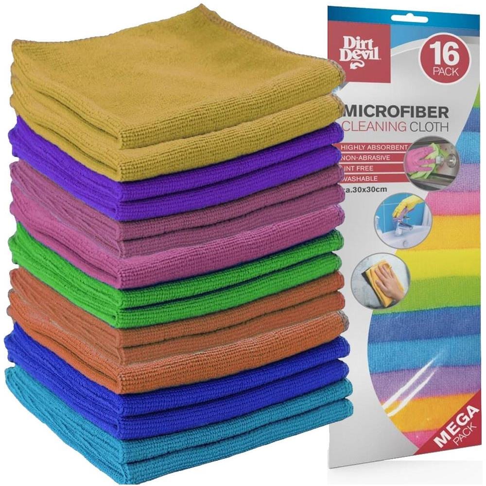 Mega Pack Confezione 16 Panni in Microfibra 30x30 cm Multiuso Multisuperficie - Foto 1