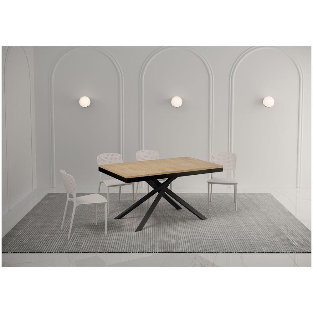 Tavolo allungabile 90x160/264 cm Karida Evolution quercia natura telaio antracite - Foto 2