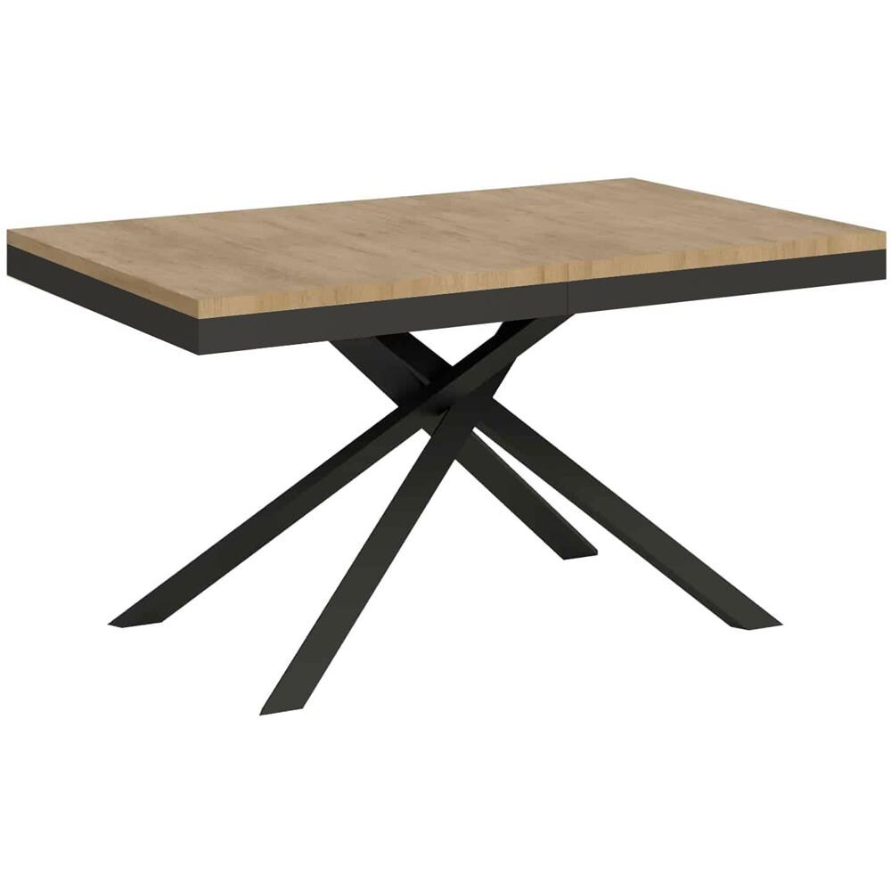 Tavolo allungabile 90x160/264 cm Karida Evolution quercia natura telaio antracite - Foto 1