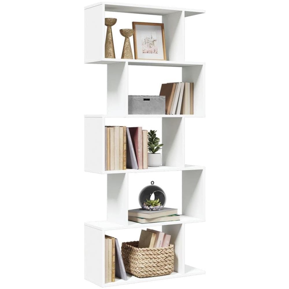 Libreria Divisorio 5 Ripiani Bianca 70x24x161 cm in Truciolato - Foto 2