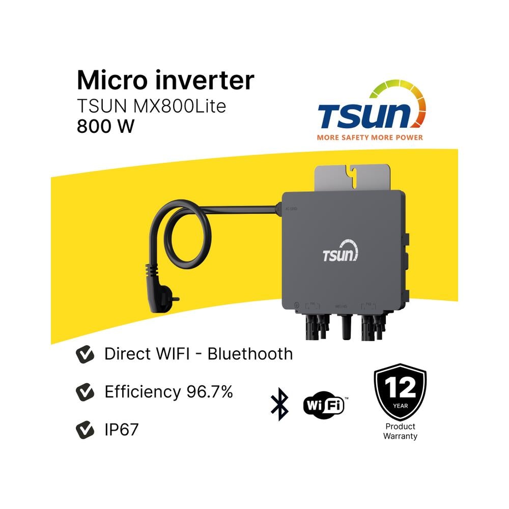 Kit solare plug & play Eco 800 W · 2 pannelli Canadian 460 W + microinverter + cavo Schuko da 5 m - Foto 2