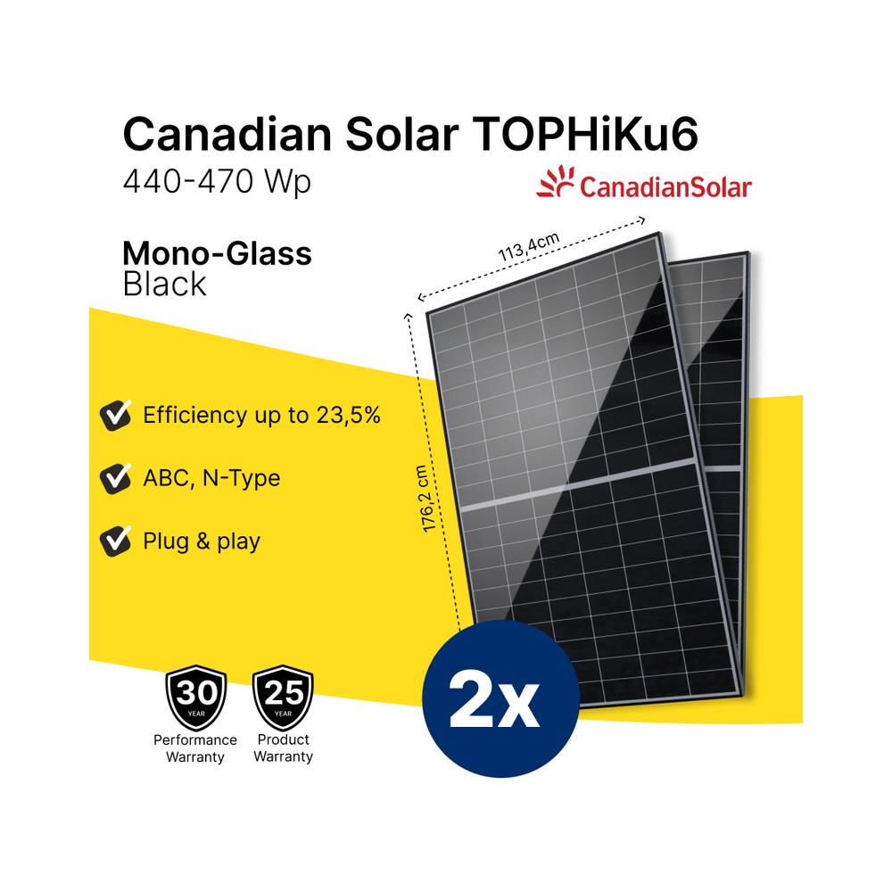 Kit solare plug & play Eco 800 W · 2 pannelli Canadian 460 W + microinverter + cavo Schuko da 5 m - Foto 4