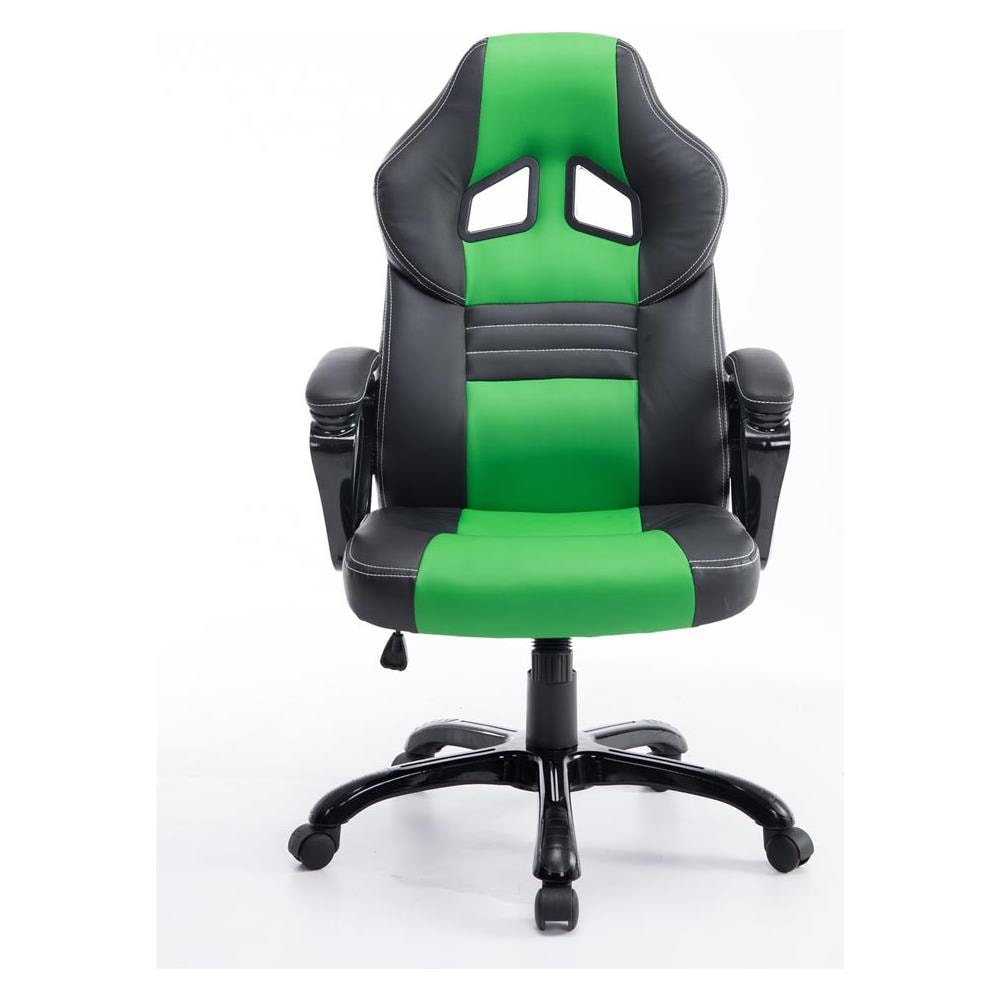 Poltrona Gaming Ufficio Pedro XL - Sedia Racing Imbottita in Similpelle - Poltrona Sport Regolabile e Reclinabile - Carico Max 150 kg Nero Verde - Foto 2