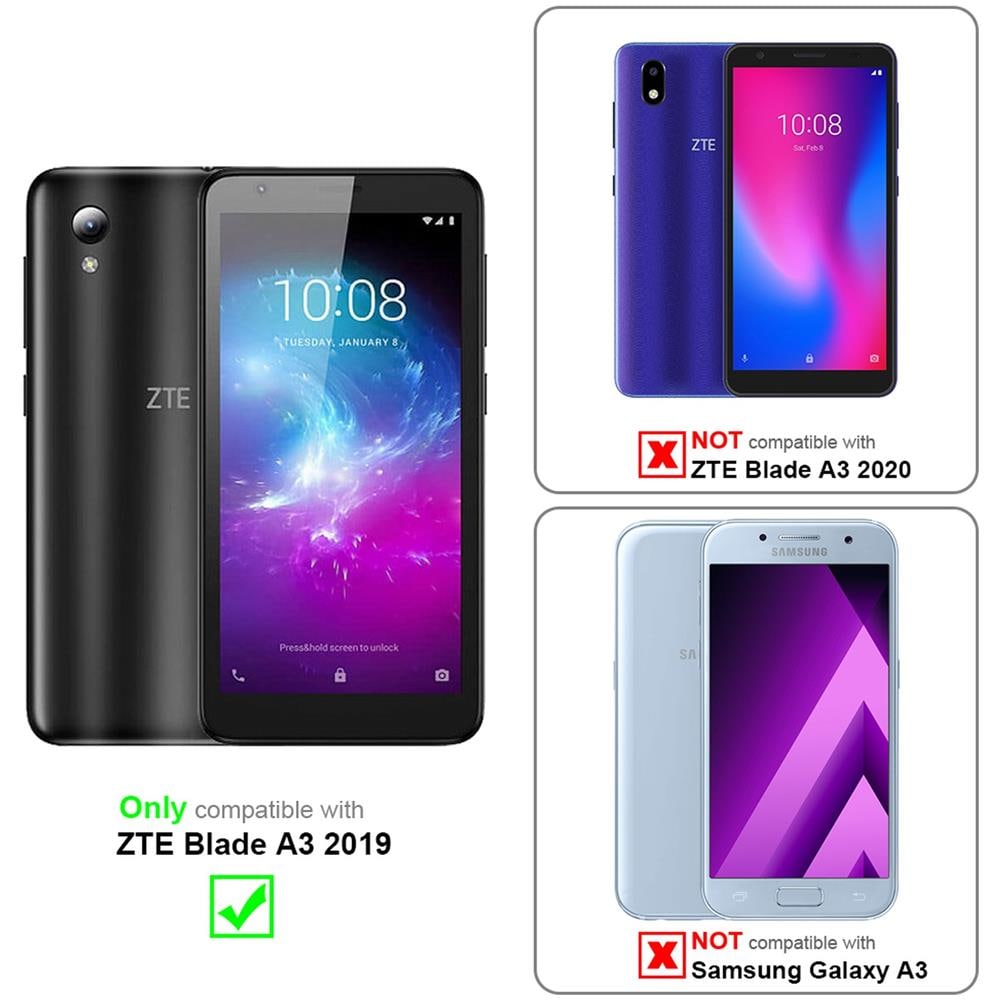 Custodia Compatibile Con Zte Blade A3 2019 In Rosso Carminio - Coperchio Protettiva Con Chiusura Magnetica, Funzione Stand E Tasca Per Le Carte - Foto 2