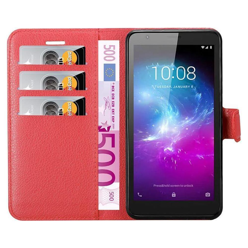 Custodia Compatibile Con Zte Blade A3 2019 In Rosso Carminio - Coperchio Protettiva Con Chiusura Magnetica, Funzione Stand E Tasca Per Le Carte - Foto 8