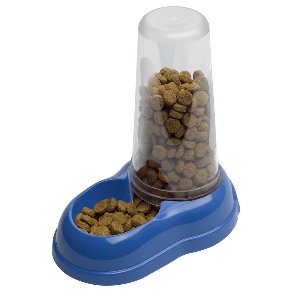 Distributore Di Cibo O Acqua Per Cani E Gatti Azimut 1500 Dispenser Per Animali 1,5 Litri Mangiatoia Per Crocchette Cibo Secco Acqua, Robusta Plastica, Serbatoio Trasparente Con Scala Graduata, Fondo Antiscivolo, 16,5 X 25 X H 24,5 Cm Blu - Foto 1
