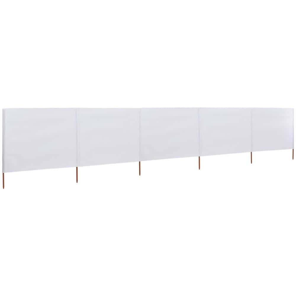 Paravento A 5 Pannelli In Tessuto 600x80 Cm Bianco Sabbia - Foto 2