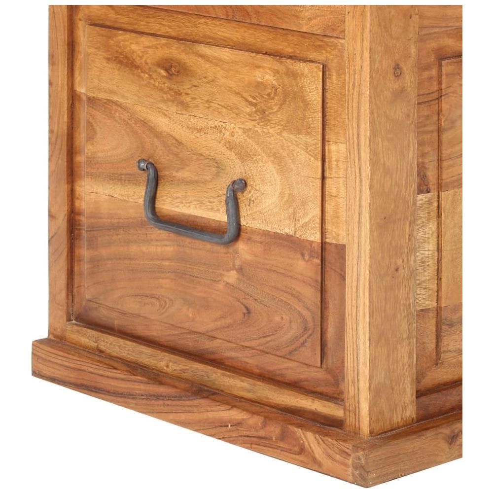 Baule 40x40x40 Cm In Legno Massello Di Acacia - Foto 8