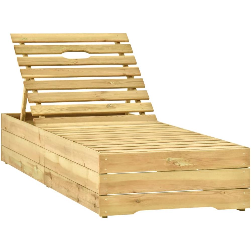 Lettino da Giardino con Cuscino Beige Legno Pino Impregnato - Foto 2