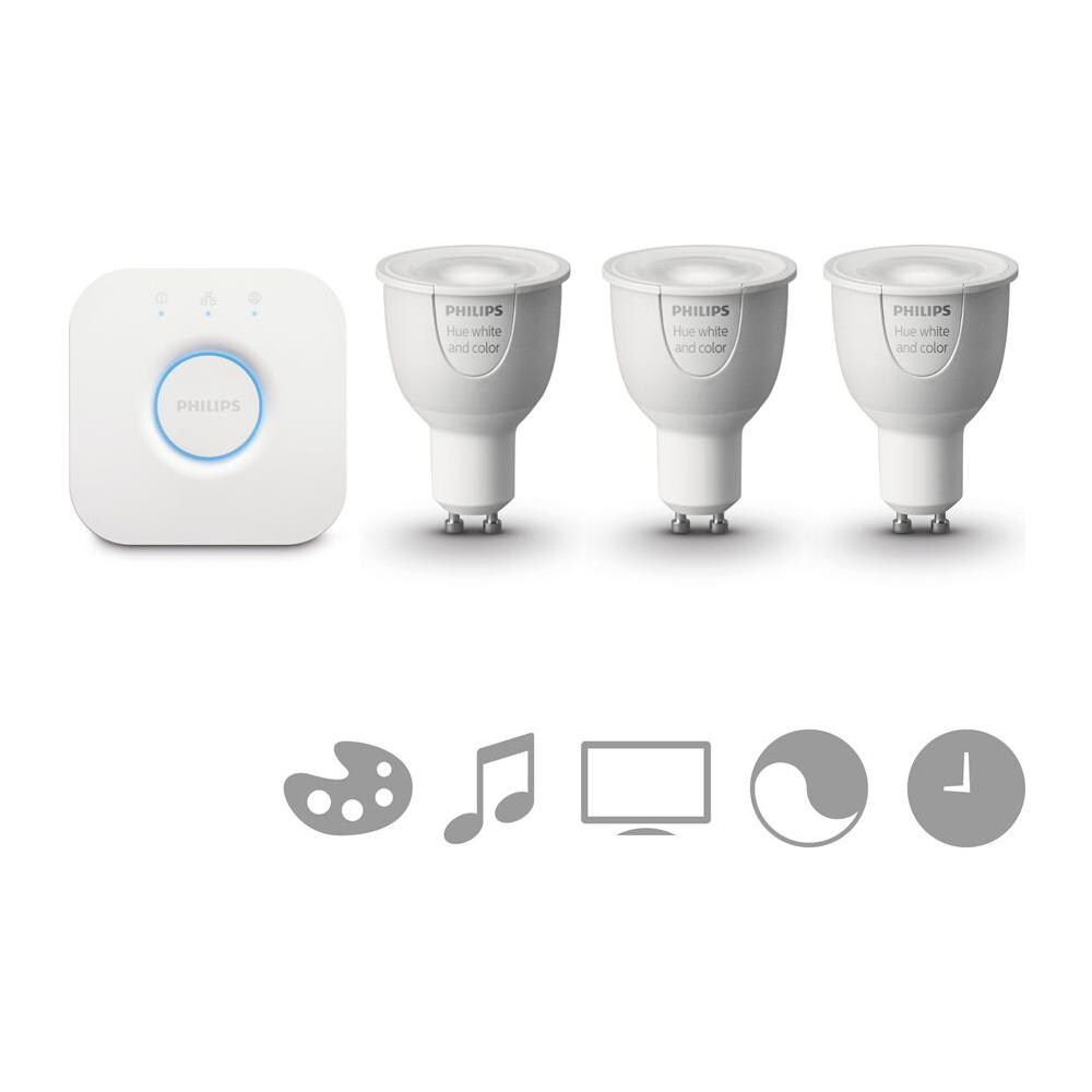 Tre Lampadine hue GU10 e Bridge 2.0 Bianco - Foto 1