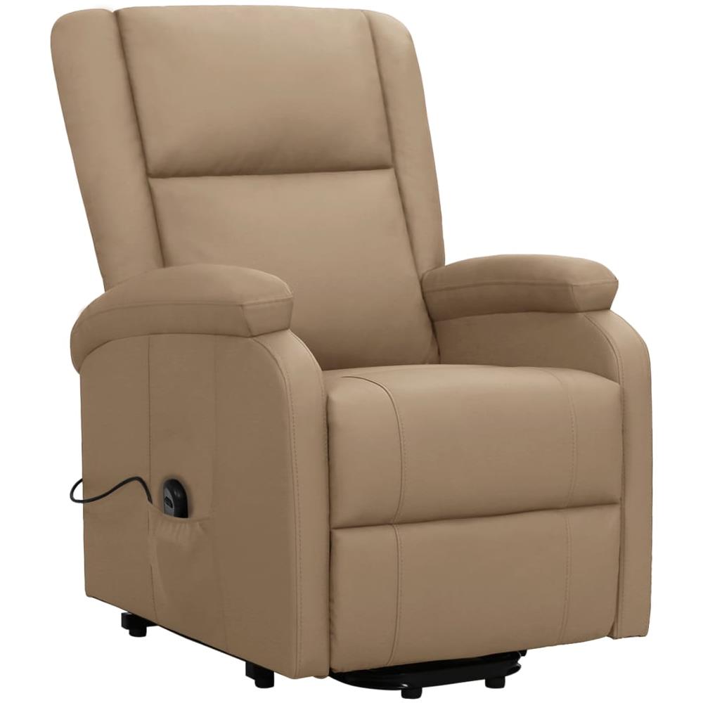 Poltrona Alzapersona Reclinabile Cappuccino In Similpelle - Foto 3