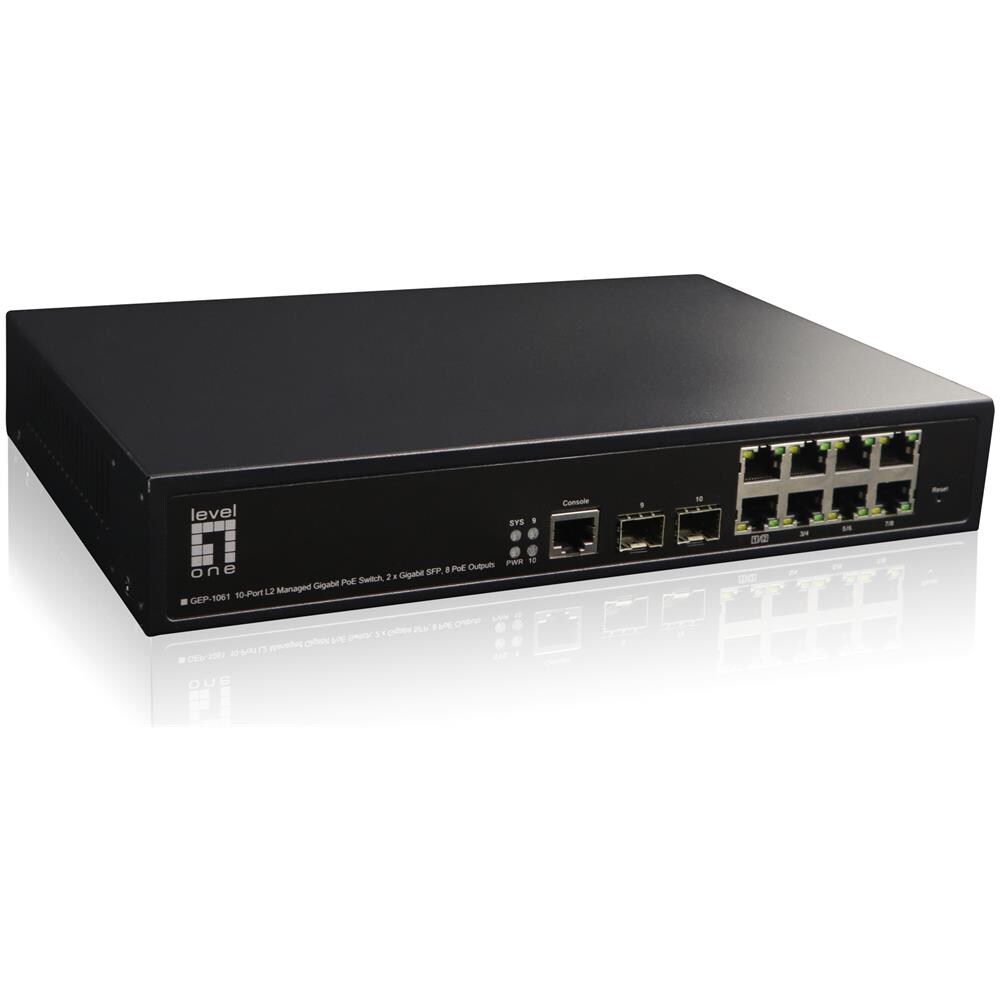 GEP-1061 switch di rete Gestito L2 Gigabit Ethernet (10/100/1000) Supporto Power over Ethernet (PoE) Nero - Foto 3