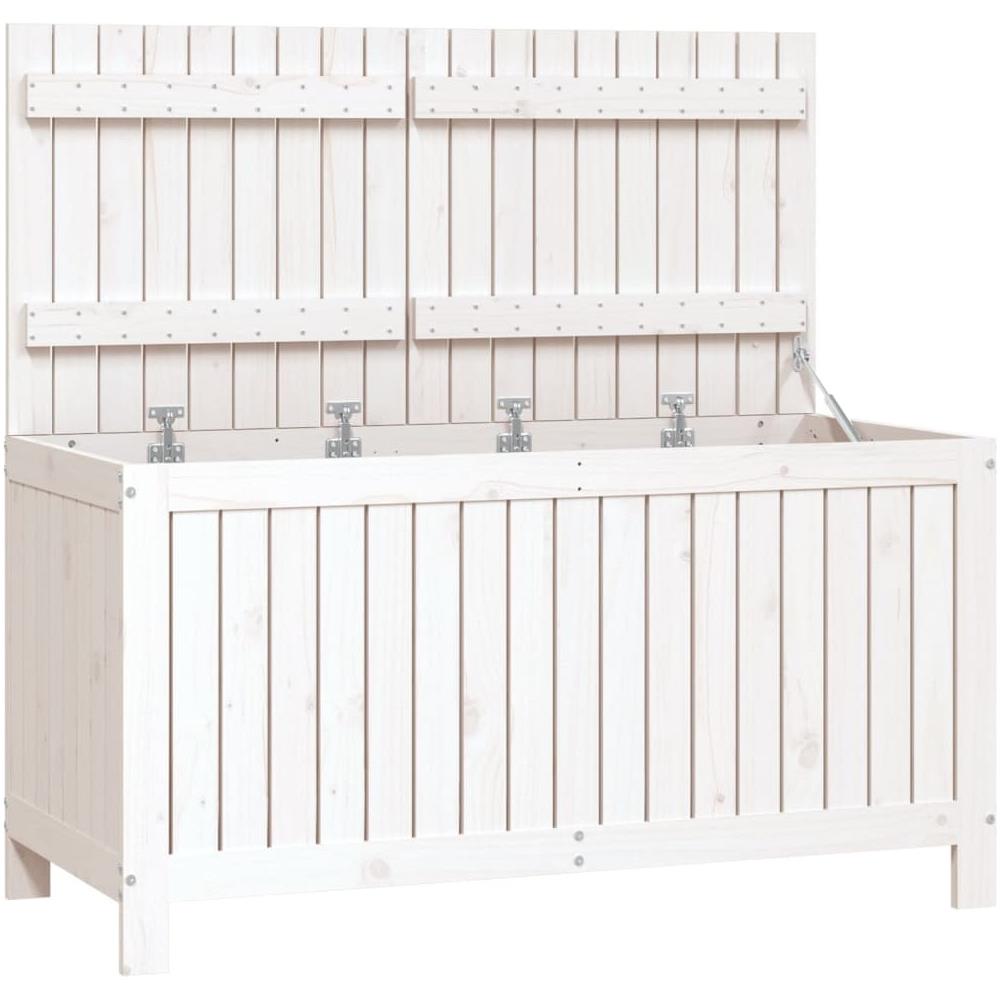 Contenitore Da Giardino Bianco 121x55x64 Cm Legno Massello Pino - Foto 1
