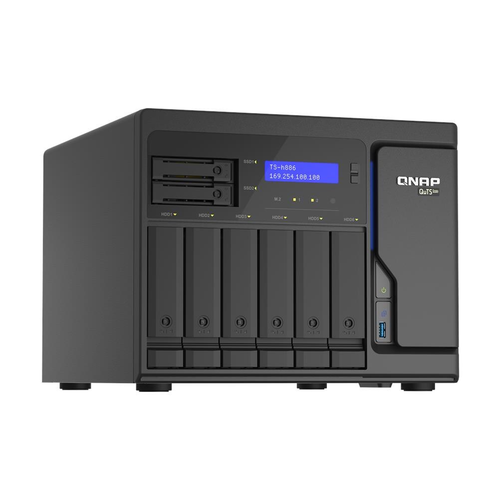 Qnap Ts-h886 Nas Chassis Tower Xeon D-1602 3.2ghz Ram 8gb-8 Bay Hdd /ssd 2.5"" / 3.5"" 2 Slot M. 2-lan 10/100/1000/2500 Mbps Black - Foto 2