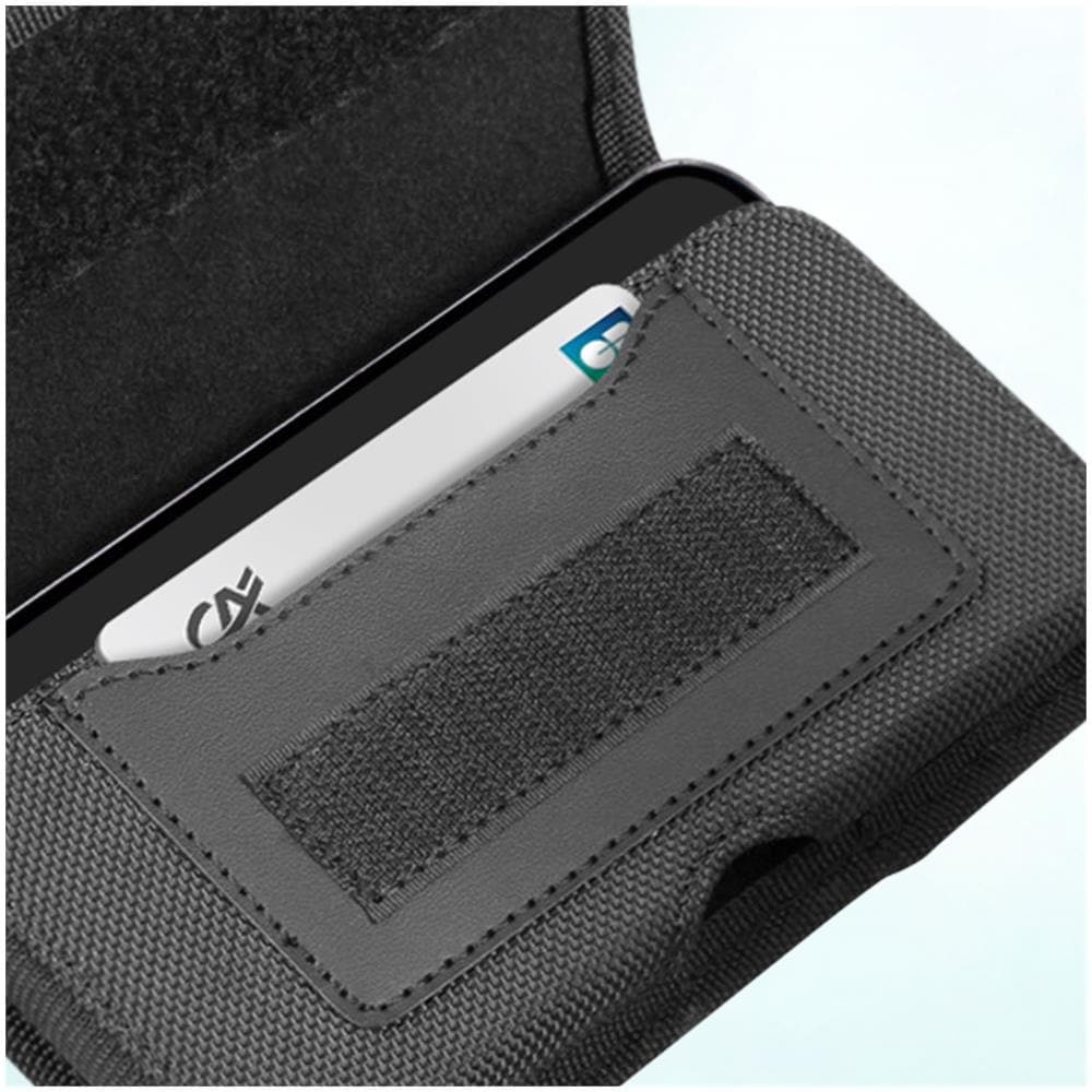 Custodia Da Cintura Orizzontale Per Smartphone 6,1 Pollici Nylon 2 Fissaggi Nera - Foto 2