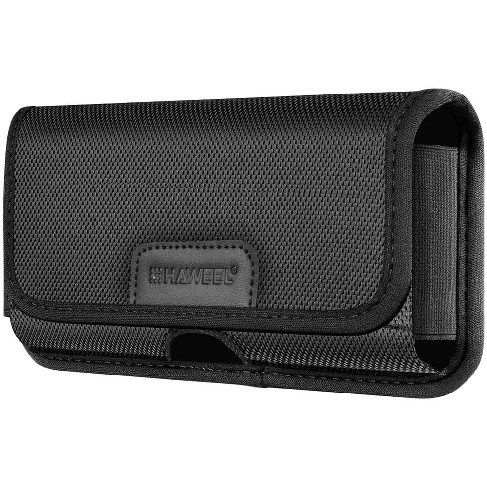 Custodia Da Cintura Orizzontale Per Smartphone 6,1 Pollici Nylon 2 Fissaggi Nera - Foto 1