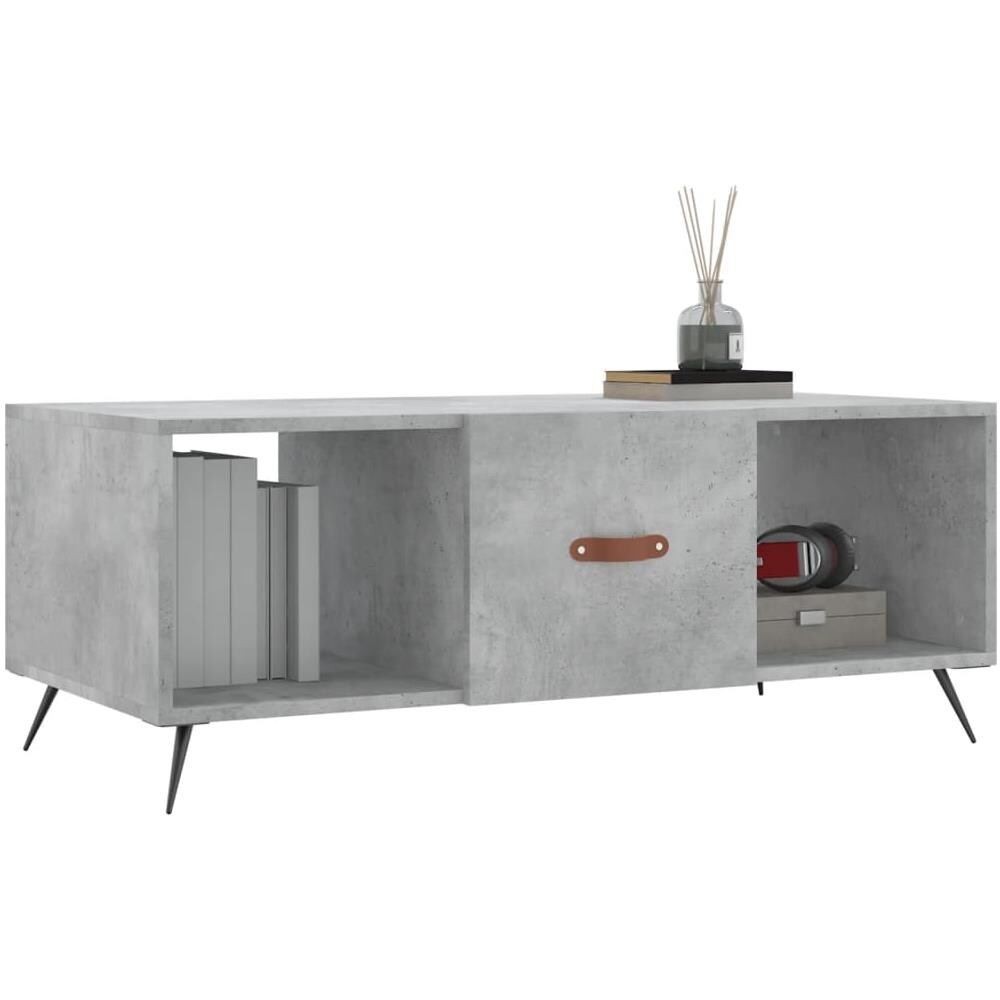 Tavolino Salotto Grigio Cemento 102x50x40 Cm Legno Multistrato - Foto 3