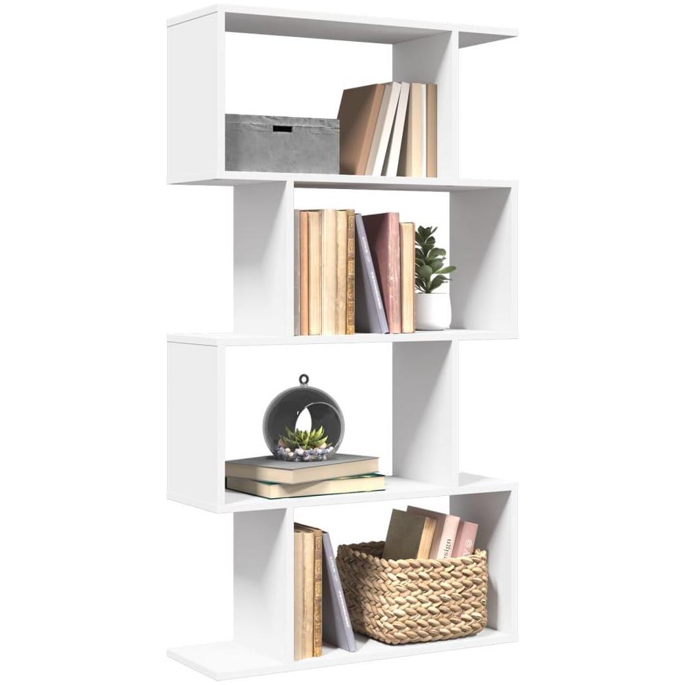 Libreria Divisorio 4 Ripiani Bianca 70x24x129 cm in Truciolato - Foto 2