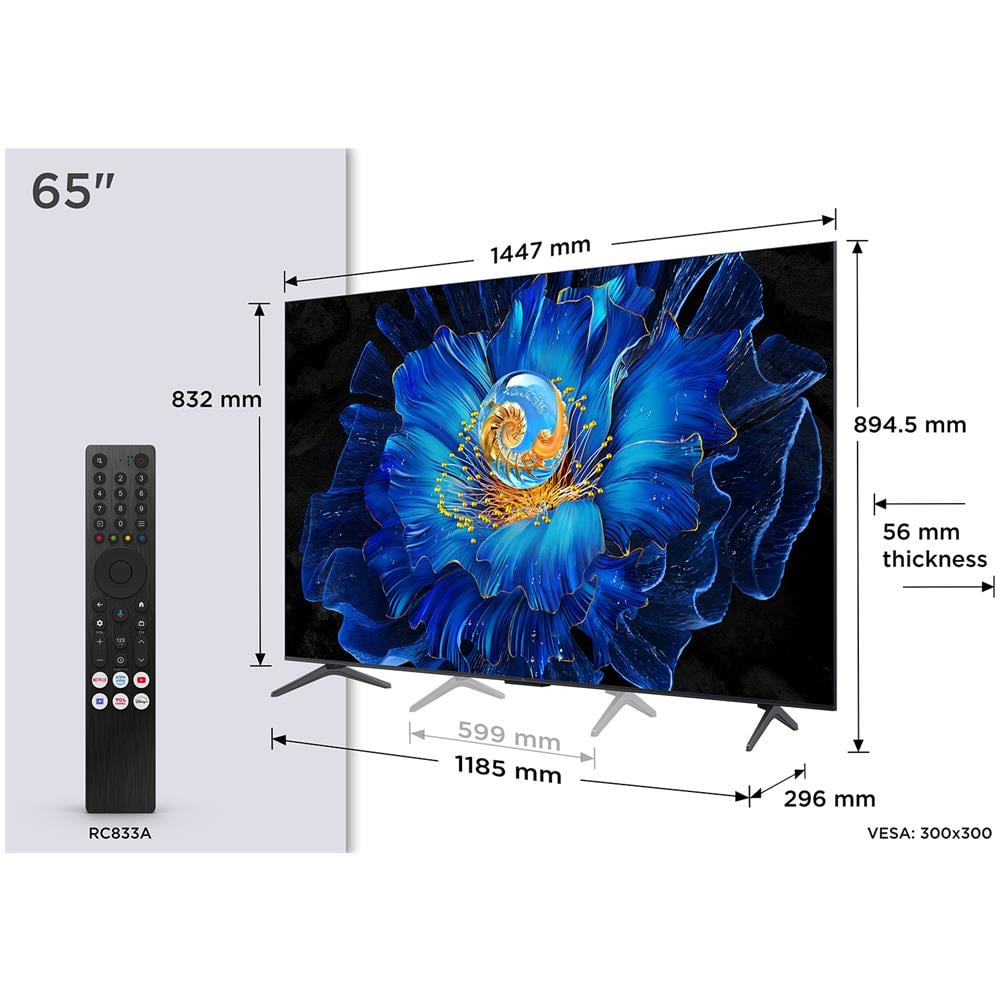 Serie Smart TV QD-MiniLED 4K 65" 65C69KS, audio Onkyo 2.1, Dolby Vision & Atmos, Google TV - Foto 9