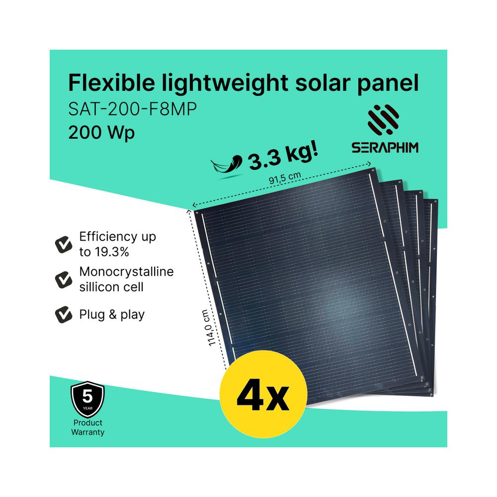 Kit Solare Plug & Play City 800 W con 4 pannelli flessibili 210 Wp - Foto 2