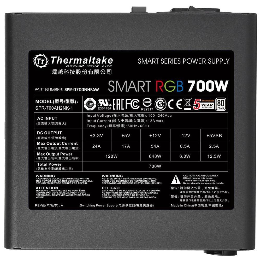 Alimentatore Smart RGB 80 PLUS ATX 2.31 700W Colore Nero - Foto 5