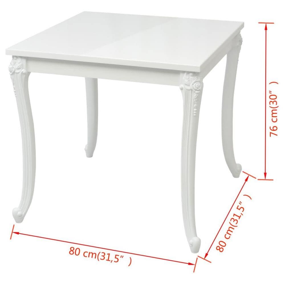 Tavolo Da Pranzo 80x80x76 Cm Alto Bianco Lucido - Foto 10