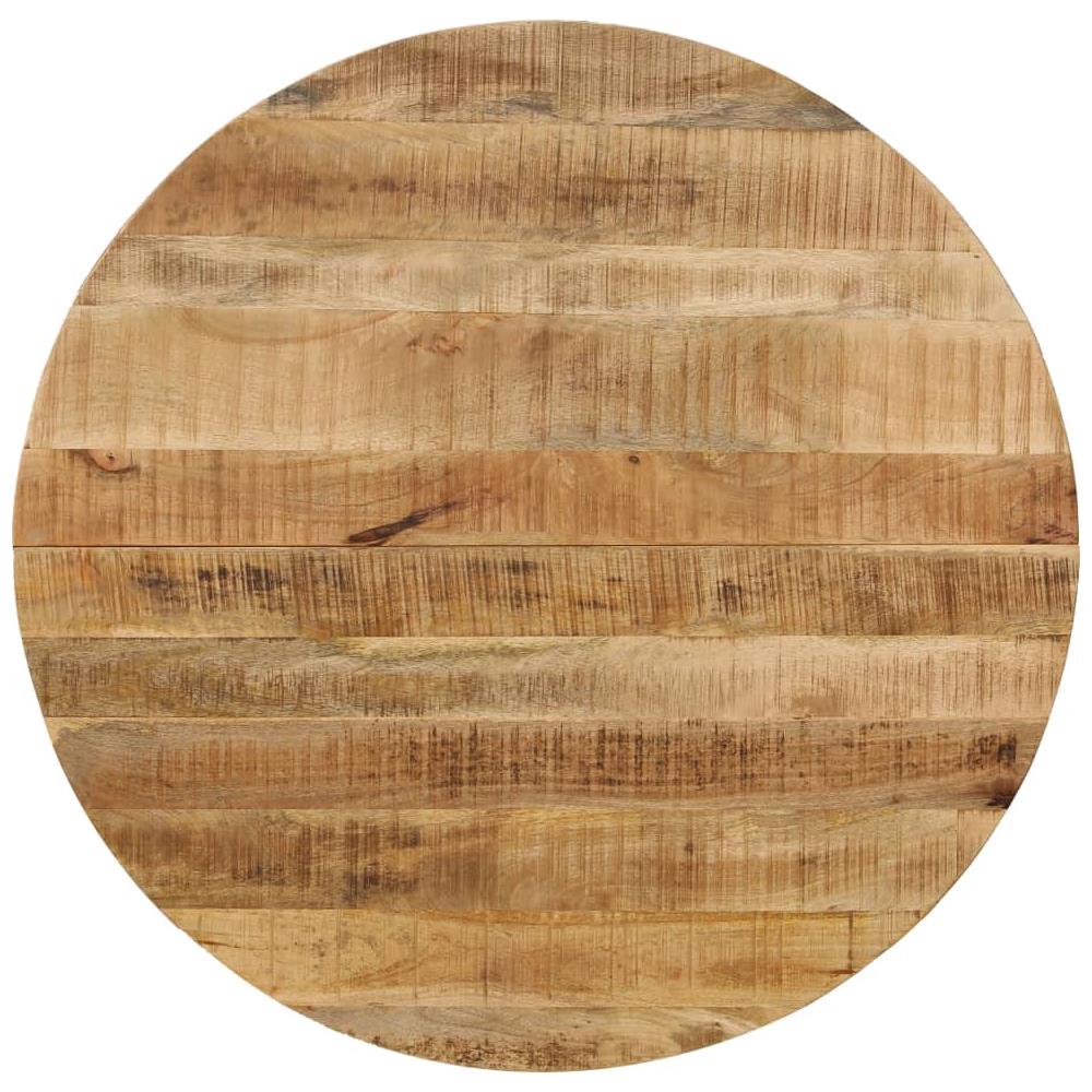 Tavolo Da Pranzo In Massello Di Mango Grezzo E Acciaio 120x77cm - Foto 2