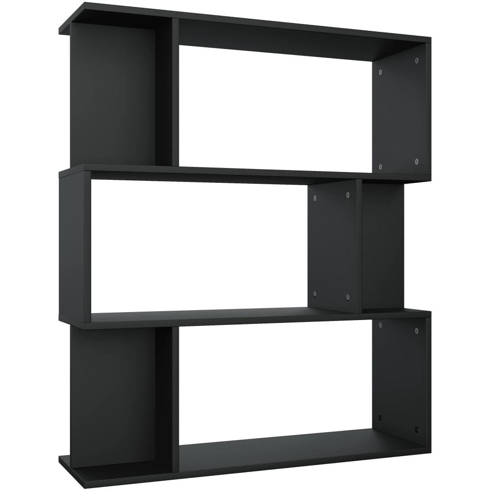 Libreria /Divisorio Nero 80x24x96 cm in Legno Multistrato - Foto 2