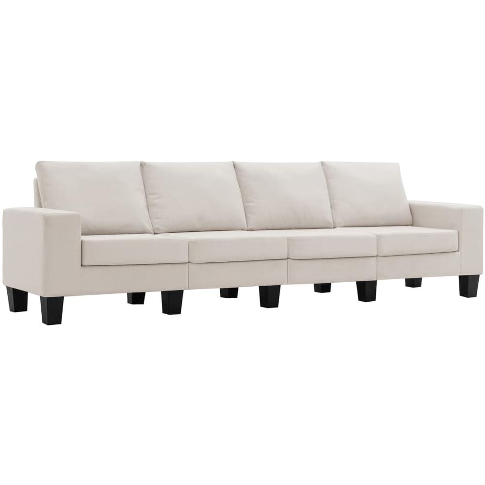 Divano A 4 Posti Crema In Tessuto - Foto 2