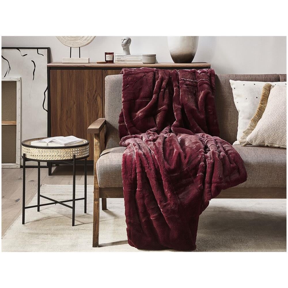 Coperta Di Plaid 150 X 200 Cm Borgogna Tantan - Foto 2