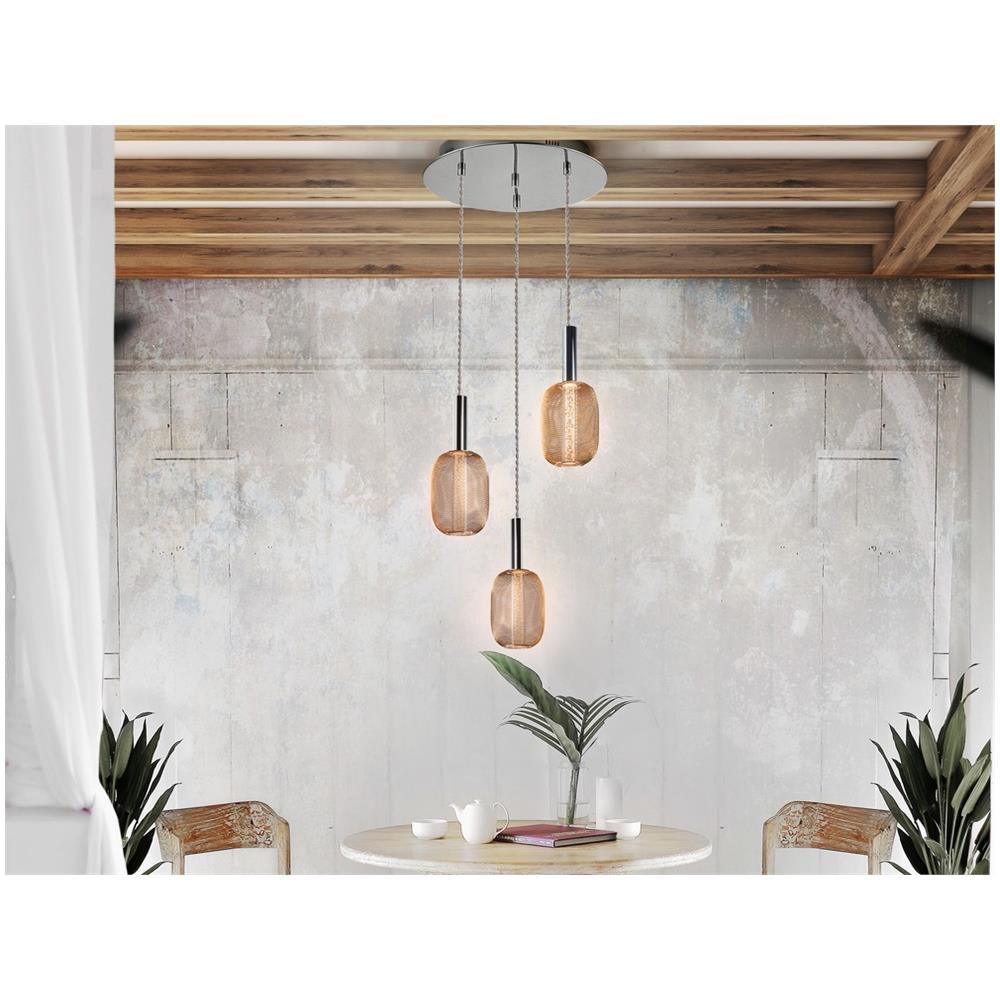 Lampada A Sospensione Dimmerabile A Grappolo A Goccia, Cromo-oro - Foto 1