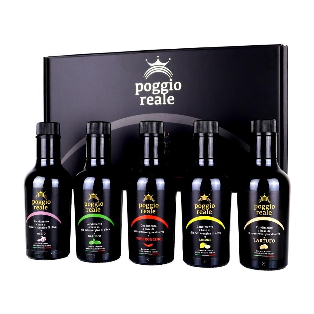 Poggio Reale Cofanetto Olio Extravergine Oliva Aromatizzato 5 Bottiglie Ml 0,25 - Foto 1