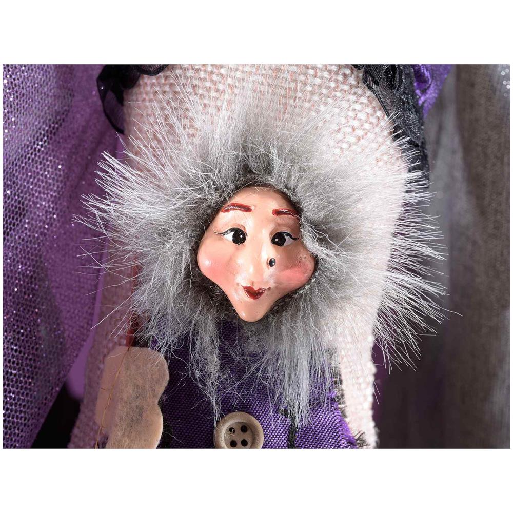 Calze Natalizie In Panno Set Da 9 Calze Con Befana In Resina Decorazione Natalizia Per Il Camino E L'albero Idea Regalo - Foto 2