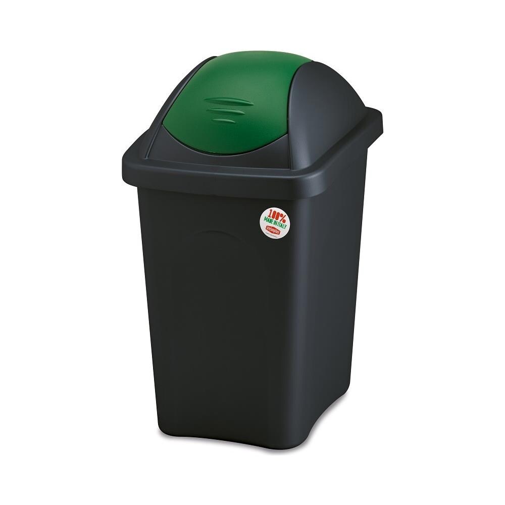 Pattumiera Basculante Lt. 30 Nero / cop. Verde - Foto 2