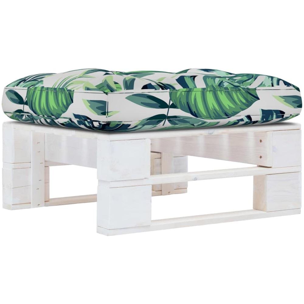 Ottomana da Giardino su Pallet Bianco in Pino Impregnato - Foto 1