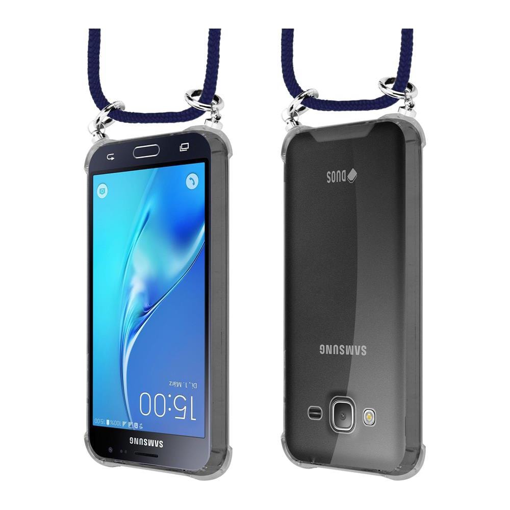 Catena Di Telefoni Cellulari Compatibile Con Samsung Galaxy J3 / J3 Duos 2016 In Blu Notte - Coperchio Protettivo In Silicone Con Anelli D'argento, Cinturino In Corda E Custodia Staccabile - Foto 8